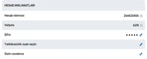 Şifrənin dəyişdirilməsi və təhlükəsizlik seçimlərinin nəzərdən keçirilməsi