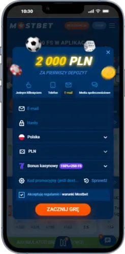 Proces rejestracji przez e-mail na Mostbet pl rejestracja