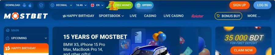 mostbet register