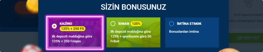 Bonus seçin