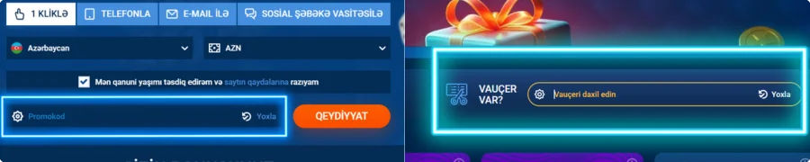 Promo sahəsini tapın