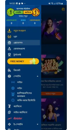 স্ক্রিনশট সাইড মেনু
