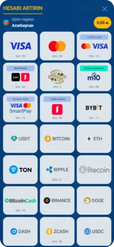 Mostbet tətbiqində depozit və çıxarış üsulları kartlar və kriptovalyutalarla